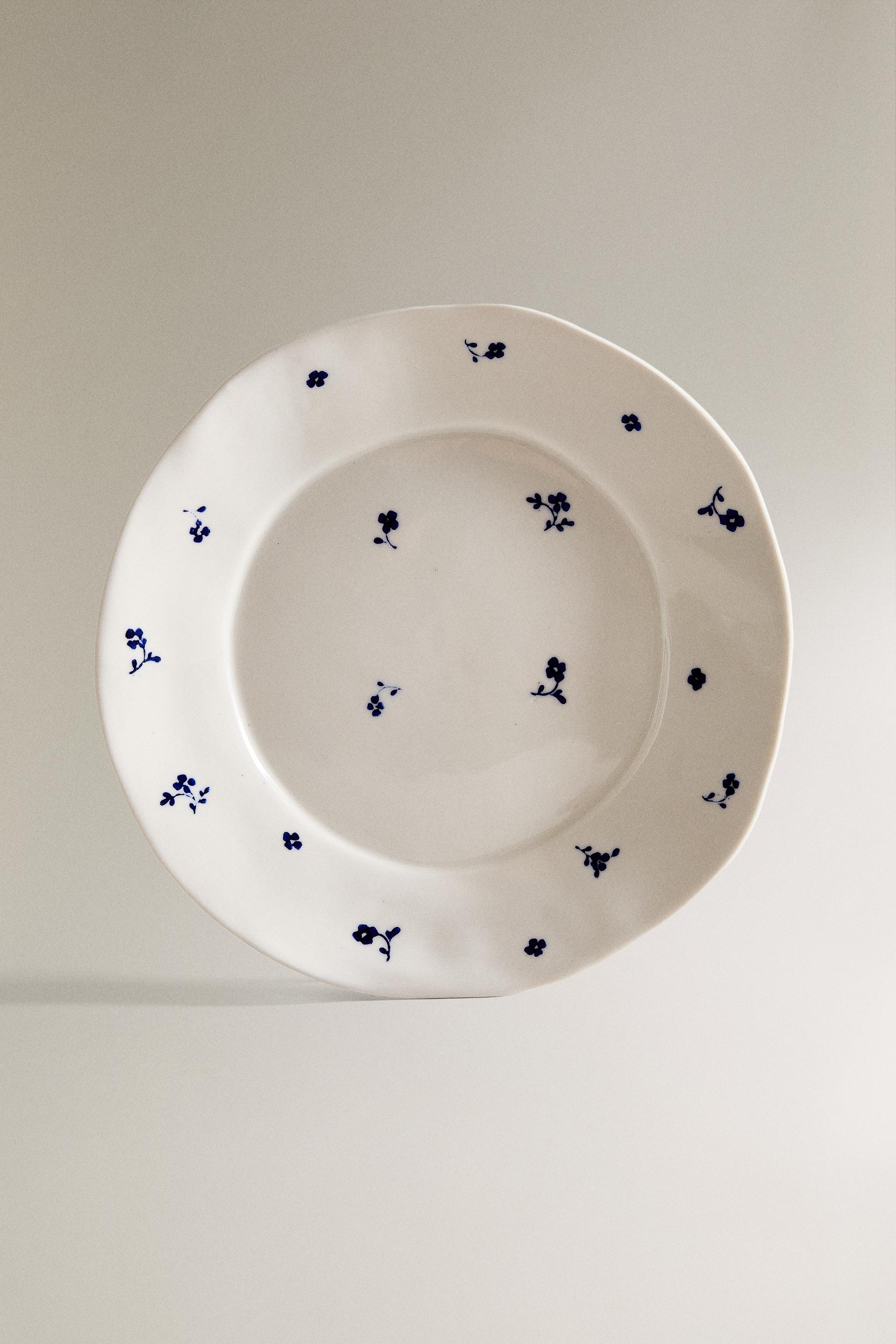 ASSIETTE PLATE PORCELAINE FLEUR
